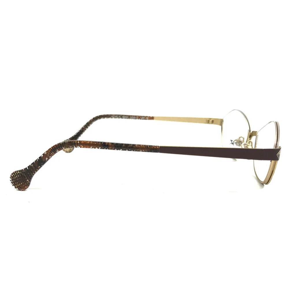BOZ Eyeglasses Frames WORLD 9050 Brown Gold Cat Eye Half Rim 52-17-140